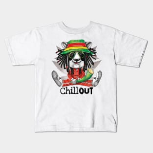 Rasta Groove: Panda with Dreads and a Joint Kids T-Shirt